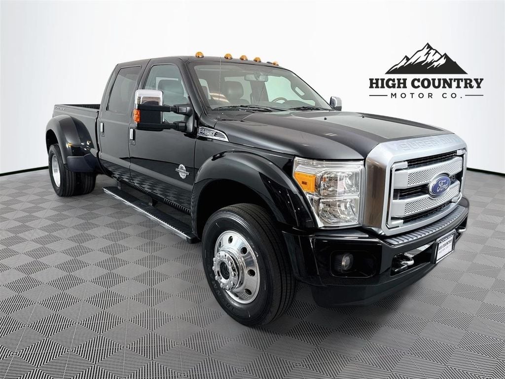 2016 Ford F-450SD Platinum DRW in Shadow Black — front three-quarter view