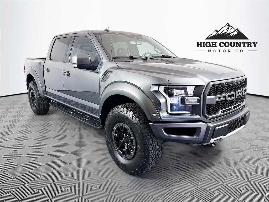 2019 Ford F-150 Raptor in Magnetic — front three-quarter view